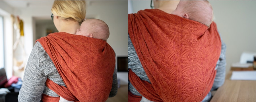 Saskia tested our Baby Wrap Sling 1975 Copper Half Linen
