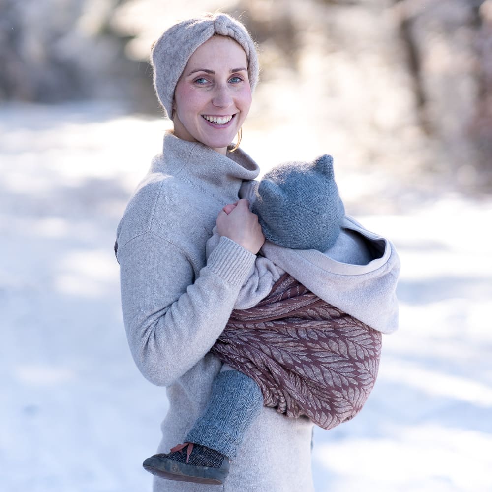 Babytragetuch Trias Chocolate Cream Wolle Seide