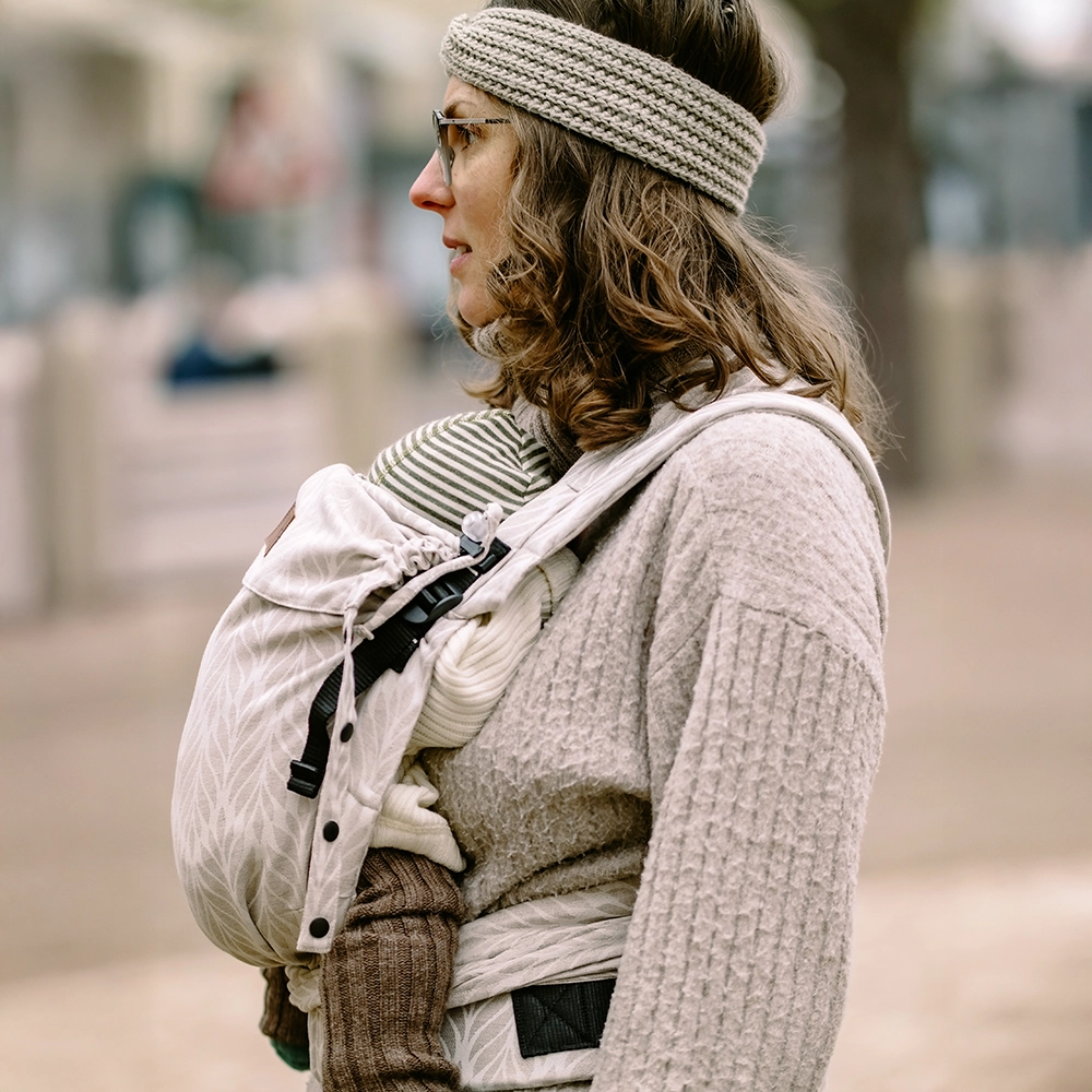 DidyFlow Babytrage Trias Creme Leinen