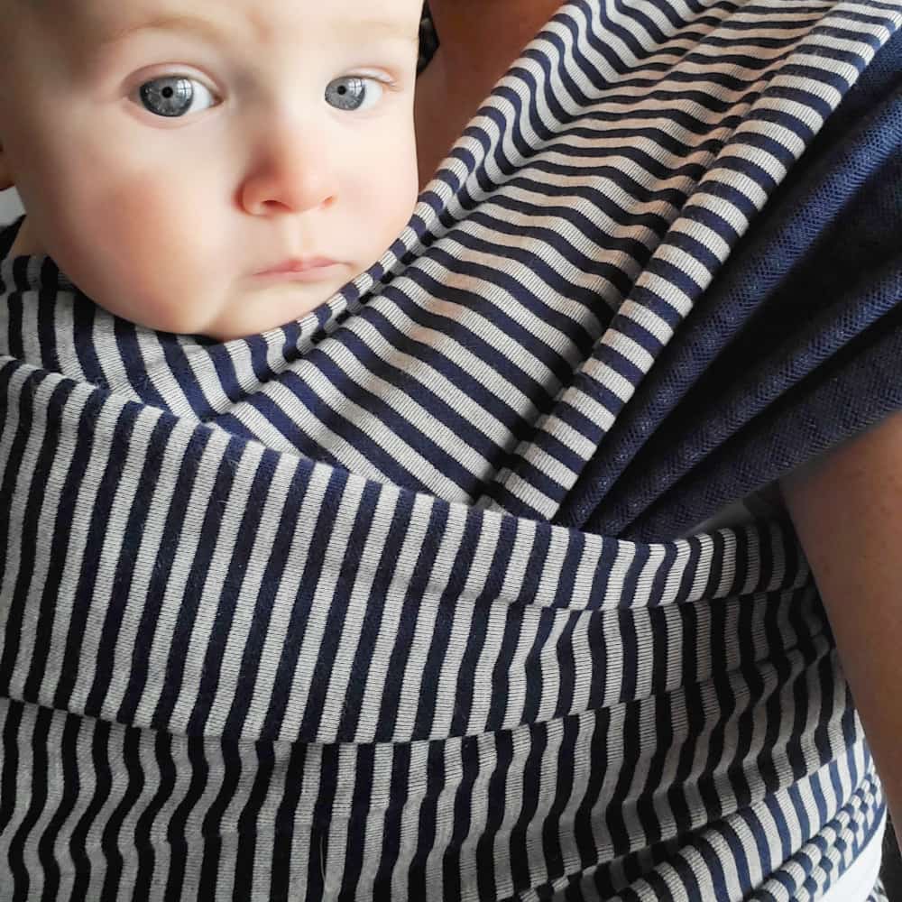 Baby Wrap Sling Jersey Doubleface Stripes Navy Blue Baby Wrap Sling Jersey Doubleface Stripes Navy Blue