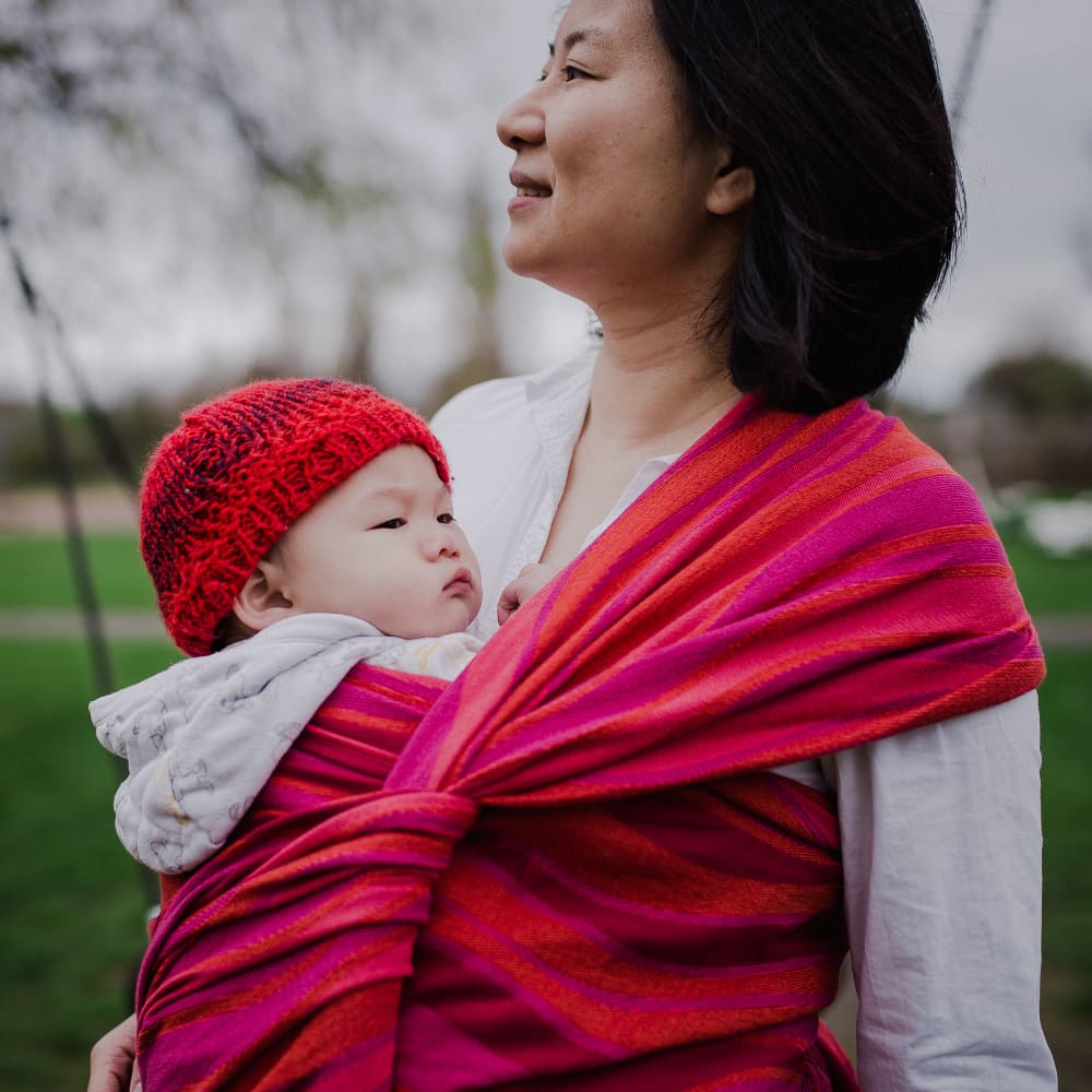 Baby Wrap Sling Waves garnet, second quality