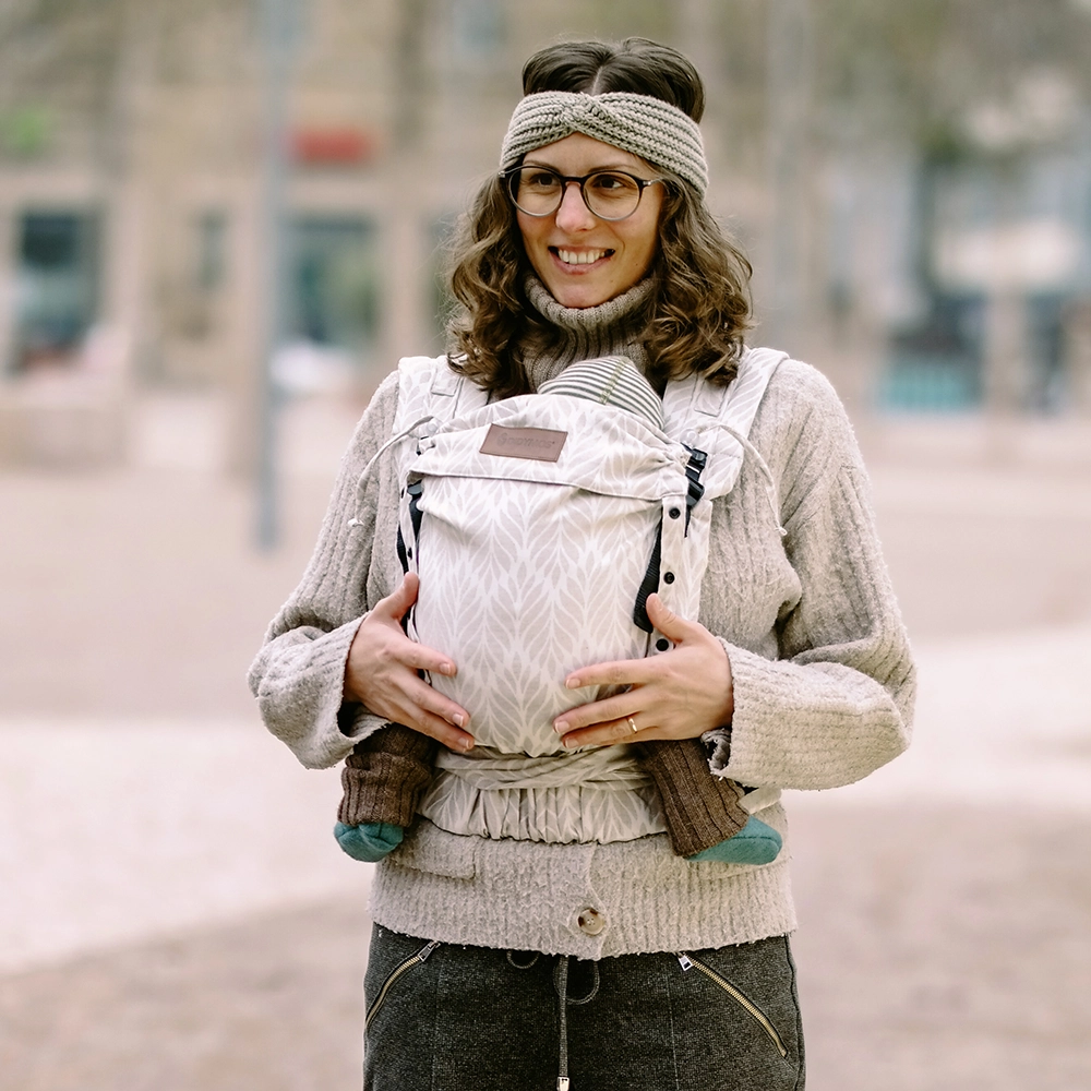 DidyFlow Babytrage Trias Creme Leinen