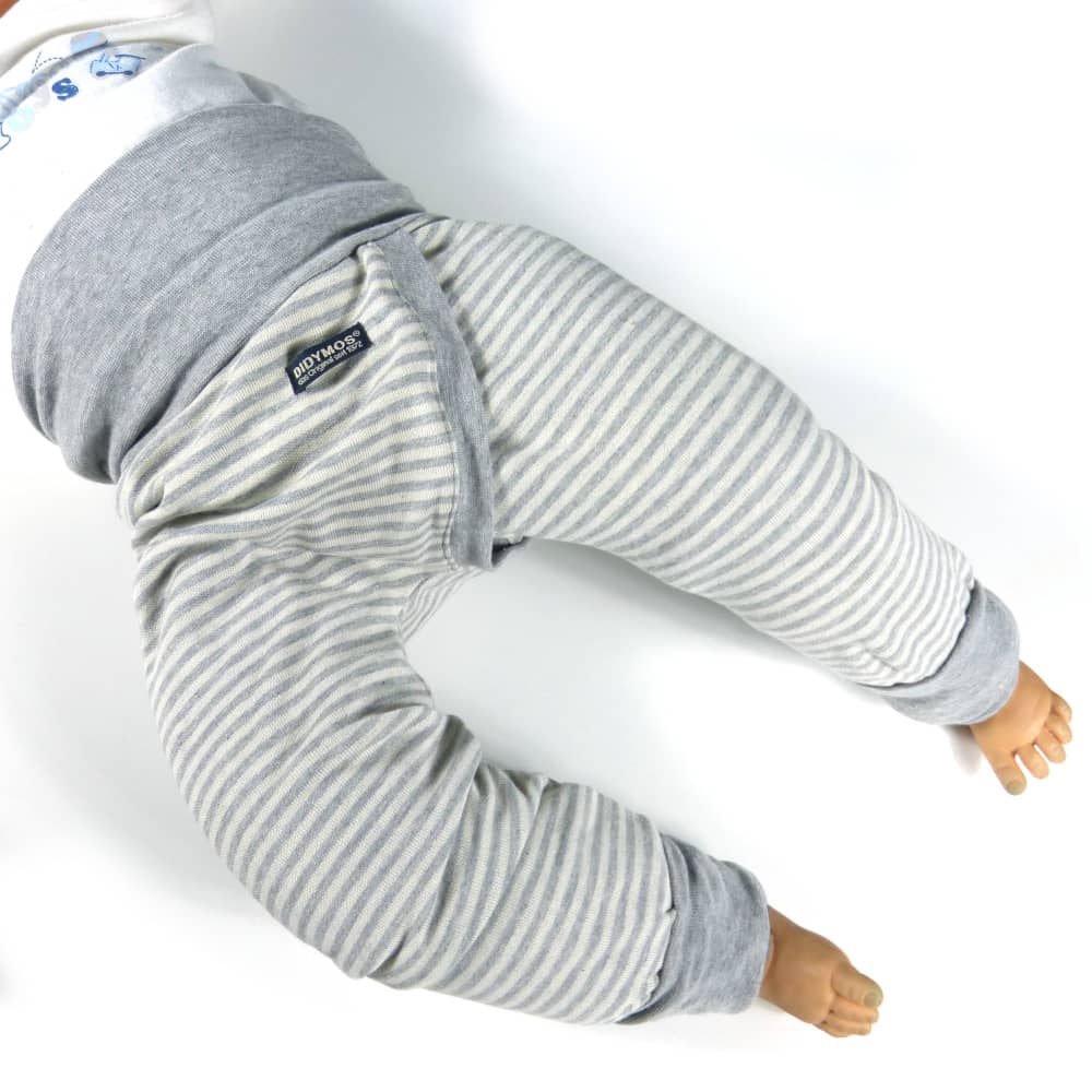 Schlitzhose Jersey Ringel Silber Schlitzhose Jersey Ringel Silber