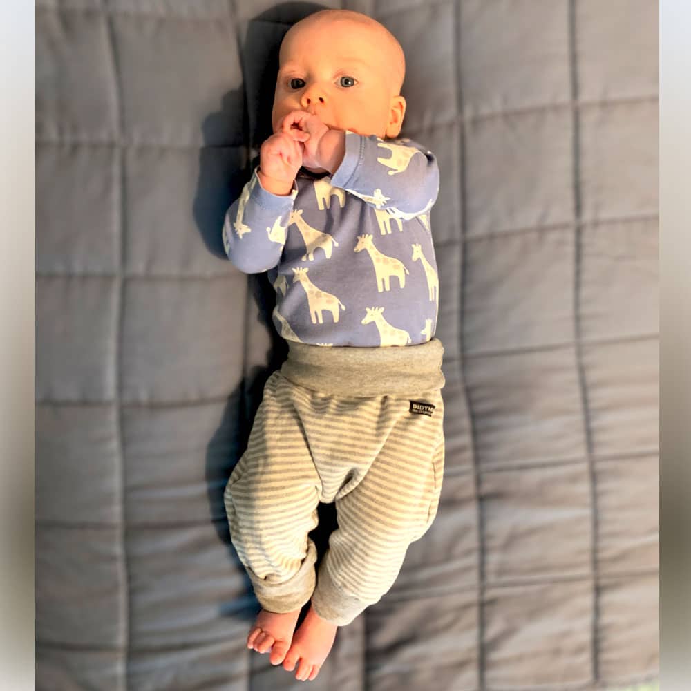 Grow With Me Trousers Jersey Stripes Silver Grow With Me Trousers Jersey Stripes Silver