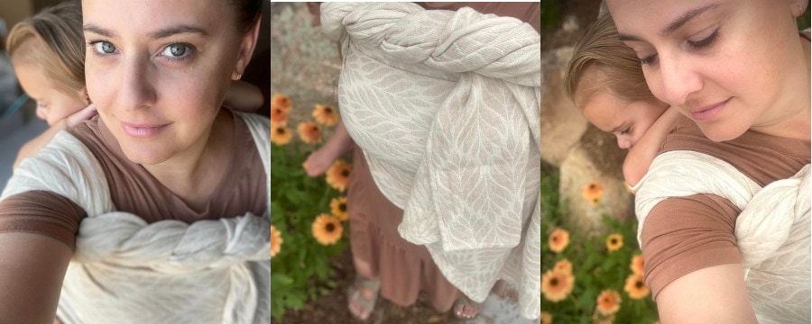 Jeanine tested our baby wrap sling Trias Pure