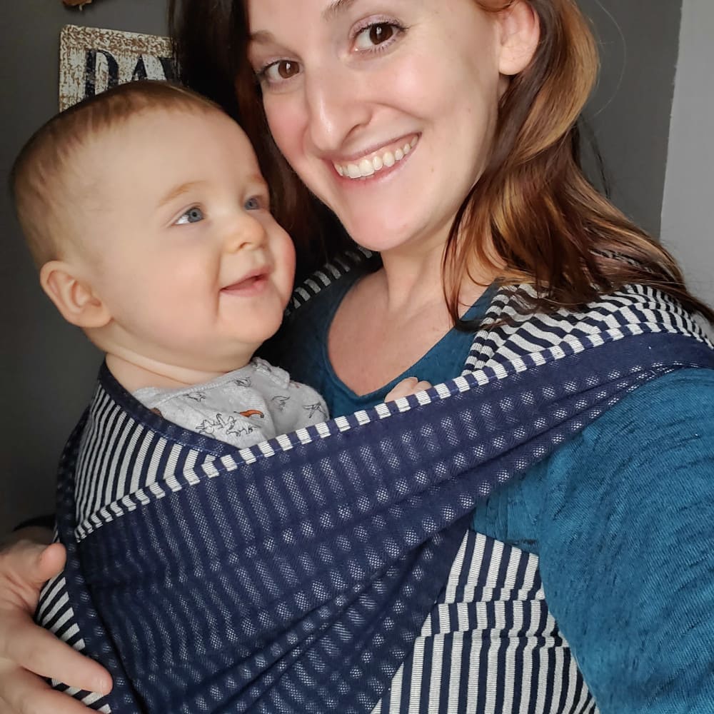 Baby Wrap Sling Jersey Doubleface Stripes Navy Blue Baby Wrap Sling Jersey Doubleface Stripes Navy Blue