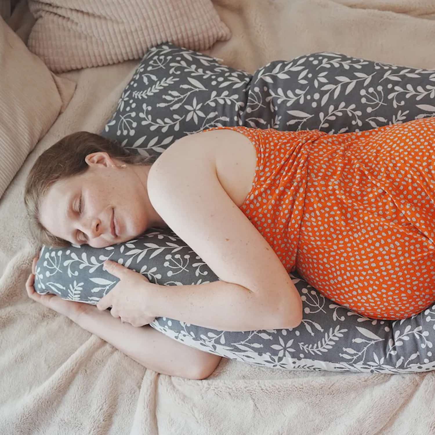 Still- und Schlafkissen Flora Cool Grey