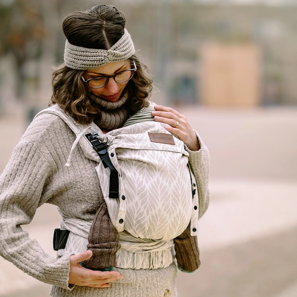 DidyFlow Babytrage Trias Creme Leinen