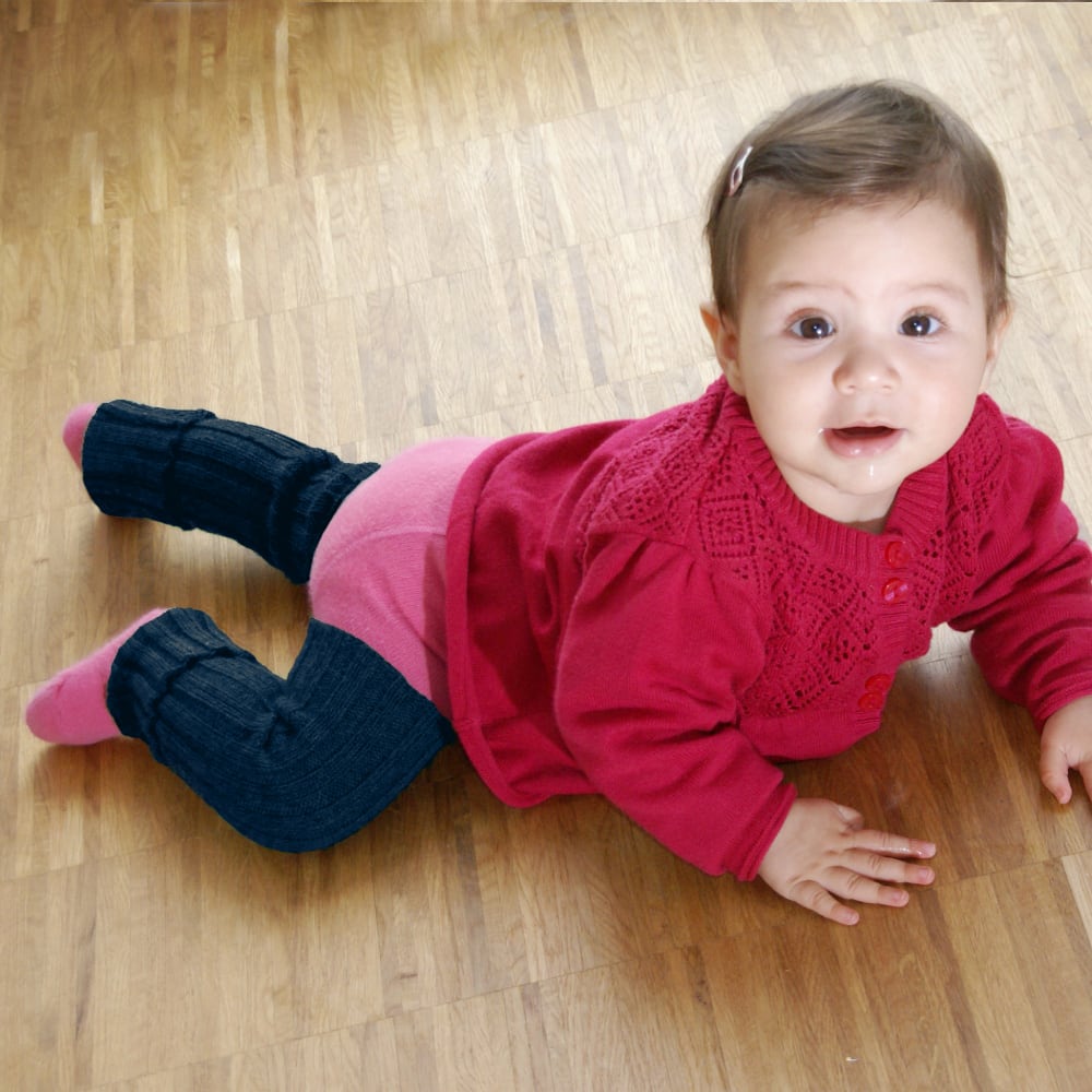 Baby Stulpen Alpaka blau meliert Baby Stulpen Alpaka blau meliert