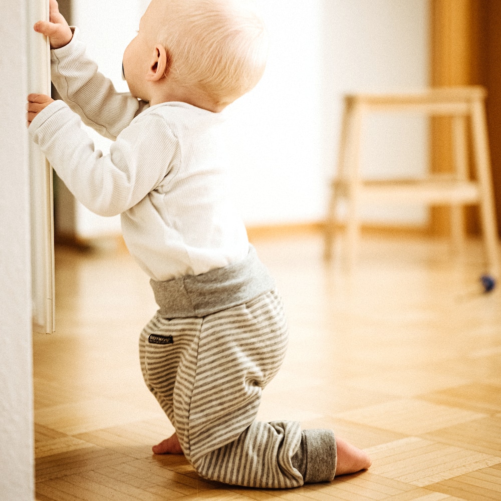 Grow With Me Trousers Jersey Stripes Silver Grow With Me Trousers Jersey Stripes Silver