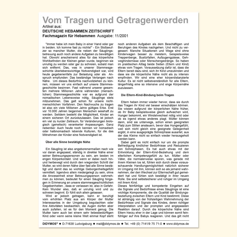 Vom Tragen und getragen werden Vom Tragen und getragen werden
